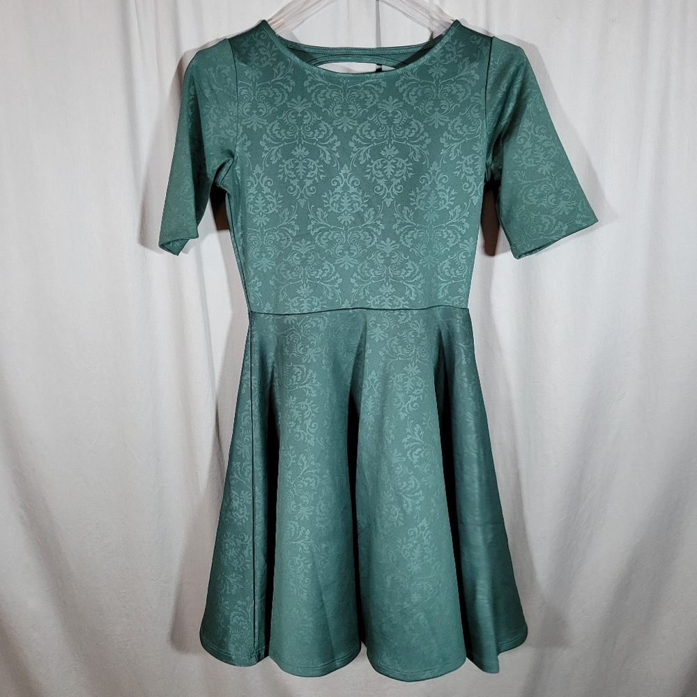 Catch My I Fit & Flare Dark Green Skater Dress, Size Small
